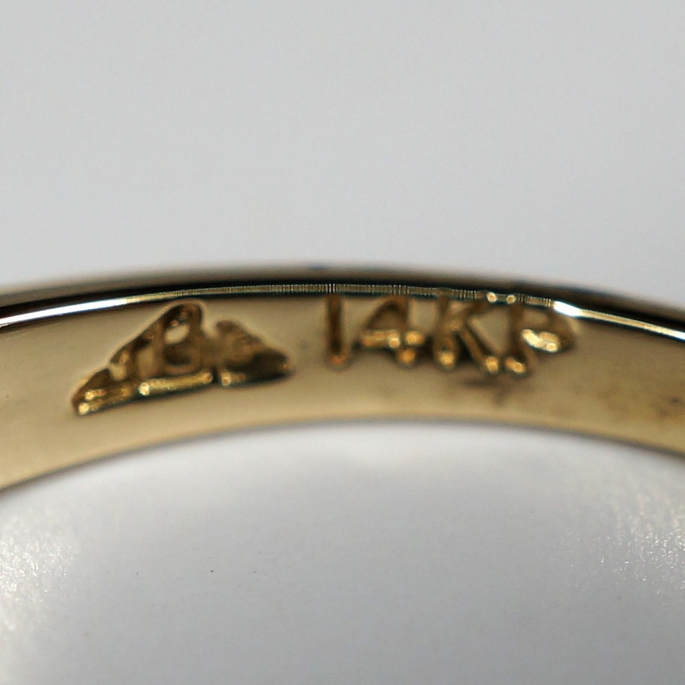 14KY Gold Genuine Amethyst & Diamond Ring - Picture 6 of 7